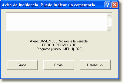 Aviso de error